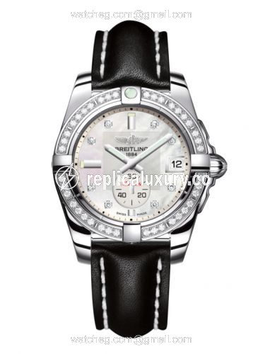 Breitling Galactic 36 Automatic Stainless Steel / Diamond / Pearl Diamond / Calf A3733053/A717/414X//A16BA.1