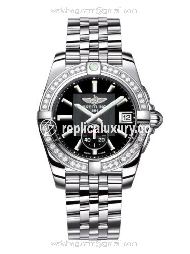 Breitling Galactic 36 Automatic Stainless Steel / Diamond / Volcano Black / Bracelet A3733053/BA33/376A
