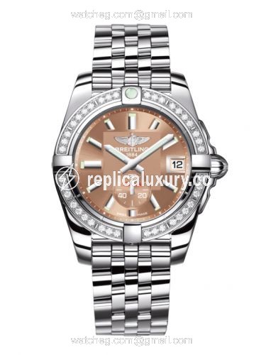 Breitling Galactic 36 Automatic Stainless Steel / Diamond / Copperhead Bronze / Bracelet A3733053/Q582/376A