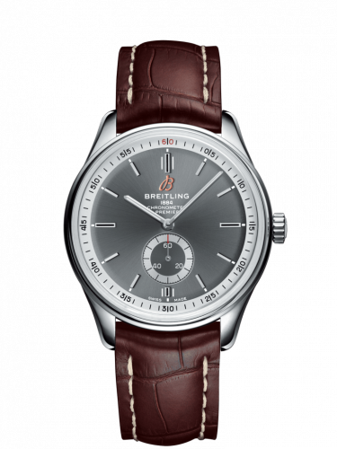 Breitling Premier Automatic 40 Stainless Steel / Anthracite / Croco Brown / Tang A37340351B1P2
