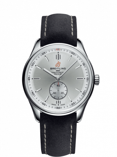 Breitling Premier Automatic 40 Stainless Steel / Silver / Nubuck Anthracite / Tang A37340351G1X2