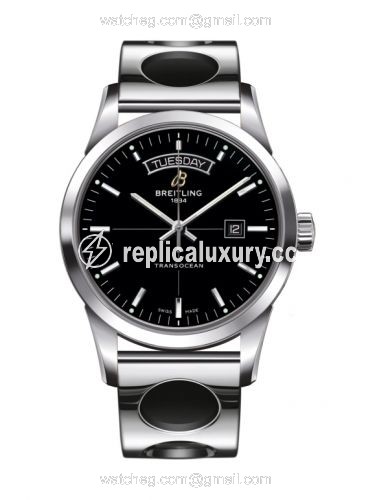 Breitling Transocean Day & Date Stainless Steel / Black / Racer A4531012/BB69/222A