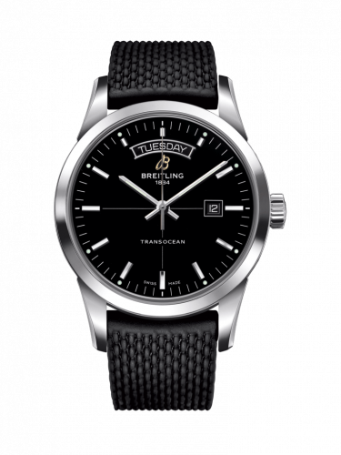Breitling Transocean Day & Date Stainless Steel / Black / Rubber / Folding A4531012/BB69/279S/A20D.2