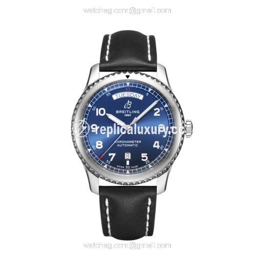 Breitling Navitimer 8 Automatic Day & Date 41 Stainless Steel / Blue / Black Calf / Folding A45330101C1X4