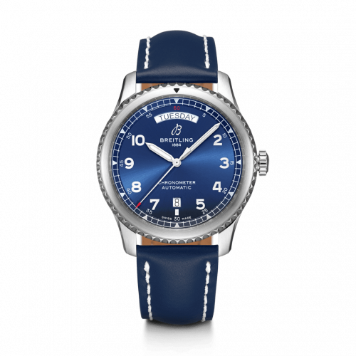 Breitling Navitimer 8 Automatic Day & Date 41 Stainless Steel / Blue / Blue Calf / Folding A45330101C1X5
