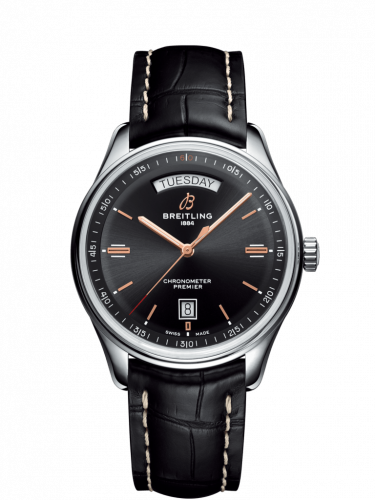 Breitling Premier Automatic Day & Date 40 Stainless Steel / Black / Croco Black / Folding A45340241B1P1