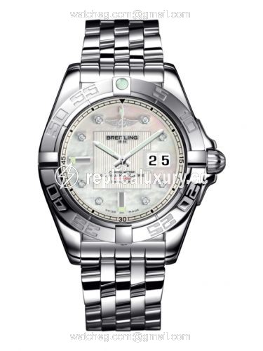 Breitling Galactic 41 Stainless Steel / Pearl Diamond / Bracelet A49350L2.A702.366A