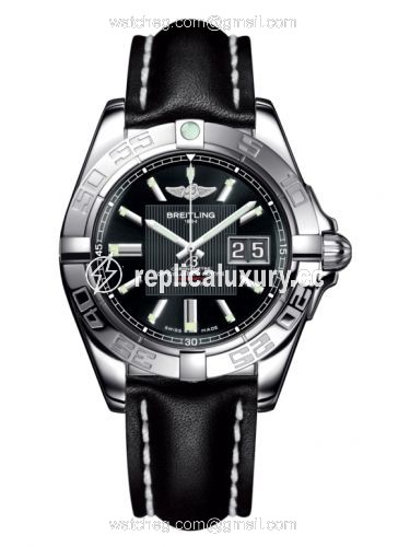 Breitling Galactic 41 Stainless Steel / Trophy Black / Calf A49350L2.BA07.428X