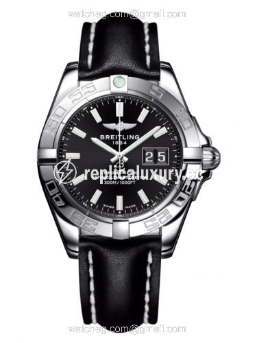 Breitling Galactic 41 Stainless Steel / Onyx Black / Calf A49350L2.BE58.428X