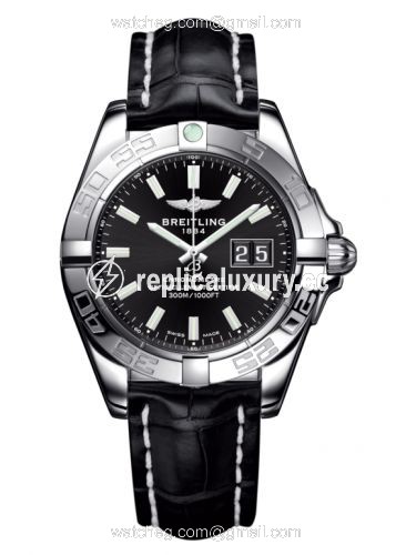 Breitling Galactic 41 Stainless Steel / Onyx Black / Croco A49350L2.BE58.728P