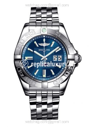 Breitling Galactic 41 Stainless Steel / Metallica Blue / Bracelet A49350L2.C806.366A