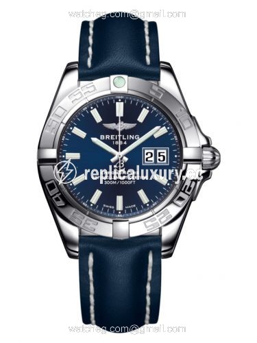 Breitling Galactic 41 Stainless Steel / Horizon Blue / Calf A49350L2.C929.113X