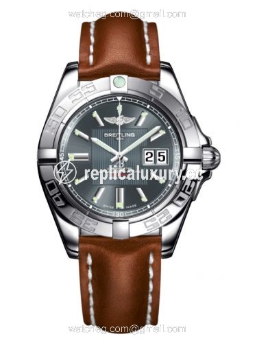 Breitling Galactic 41 Stainless Steel / Tomcat Gray / Calf A49350L2.F549.425X