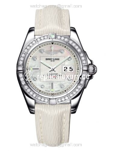 Breitling Galactic 41 Stainless Steel / Diamond / Pearl Diamond / Sahara A49350LA.A702.237X