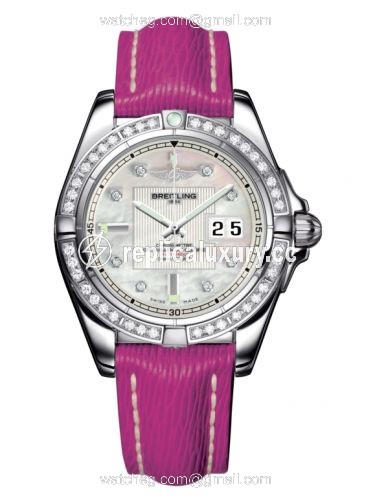 Breitling Galactic 41 Stainless Steel / Diamond / Pearl Diamond / Sahara A49350LA.A702.243X