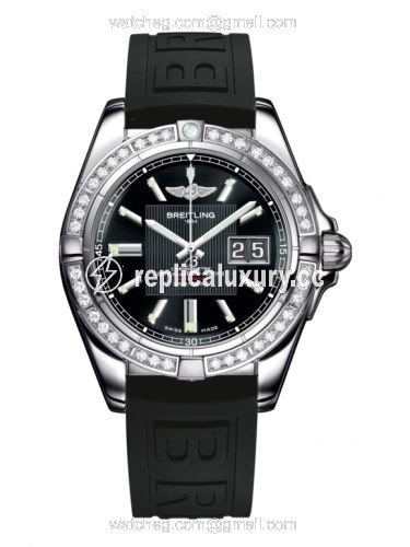 Breitling Galactic 41 Stainless Steel / Diamond / Trophy Black / Rubber A49350LA.BA07.150S