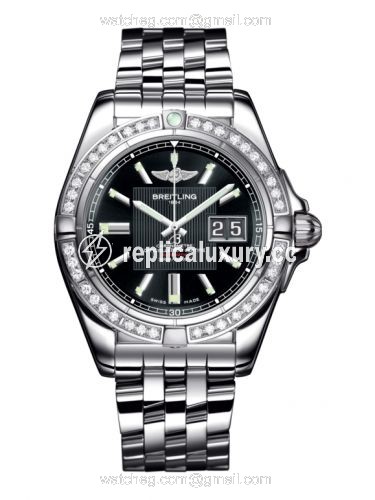 Breitling Galactic 41 Stainless Steel / Diamond / Trophy Black / Bracelet A49350LA.BA07.366A