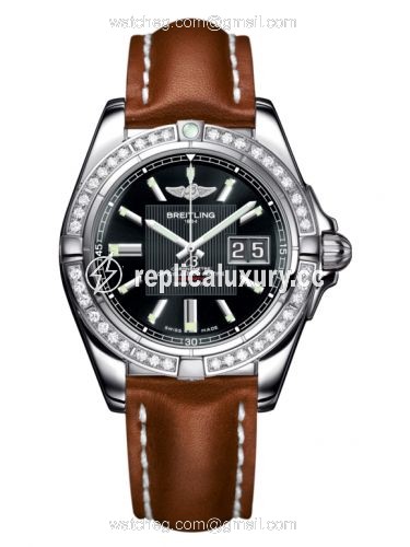 Breitling Galactic 41 Stainless Steel / Diamond / Trophy Black / Calf A49350LA.BA07.425X