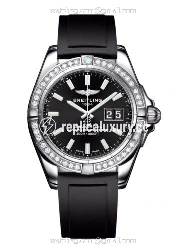 Breitling Galactic 41 Stainless Steel / Diamond / Onyx Black / Rubber A49350LA.BE58.132S