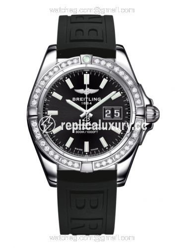 Breitling Galactic 41 Stainless Steel / Diamond / Onyx Black / Rubber A49350LA.BE58.150S
