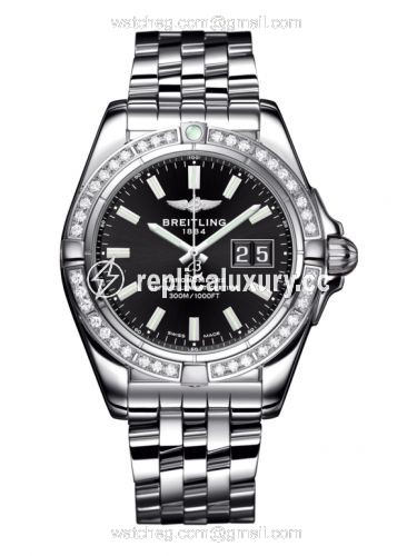 Breitling Galactic 41 Stainless Steel / Diamond / Onyx Black / Bracelet A49350LA.BE58.366A