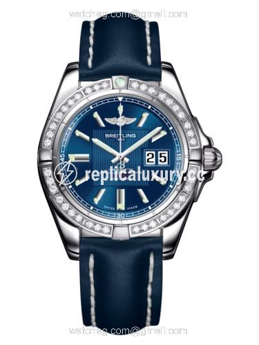 Breitling Galactic 41 Stainless Steel / Diamond / Metallica Blue / Calf A49350LA.C806.113X