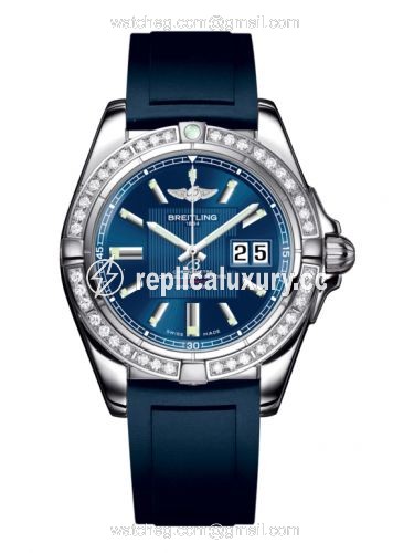 Breitling Galactic 41 Stainless Steel / Diamond / Metallica Blue / Rubber A49350LA.C806.138S