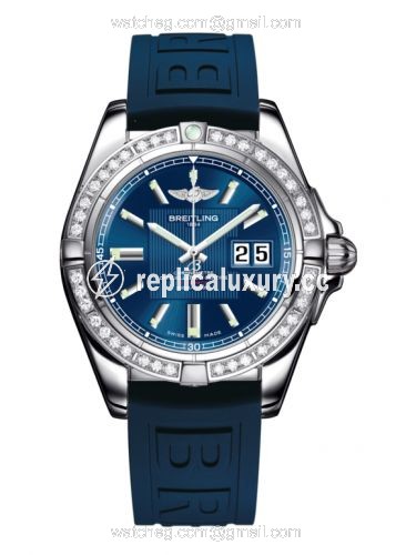 Breitling Galactic 41 Stainless Steel / Diamond / Metallica Blue / Rubber A49350LA.C806.148S