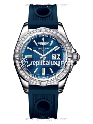 Breitling Galactic 41 Stainless Steel / Diamond / Metallica Blue / Rubber A49350LA.C806.203S