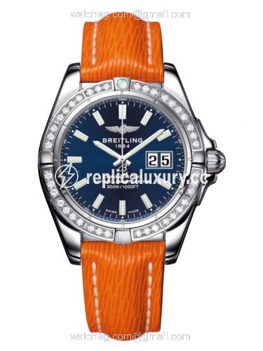 Breitling Galactic 41 Stainless Steel / Diamond / Horizon Blue / Sahara A49350LA.C929.204X
