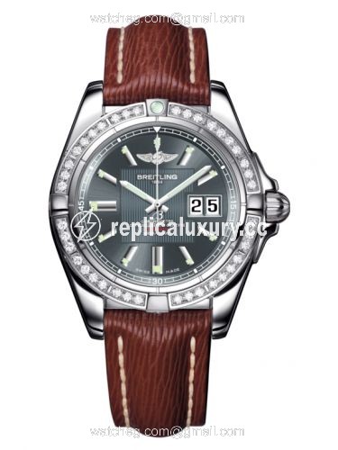 Breitling Galactic 41 Stainless Steel / Diamond / Tomcat Gray / Sahara A49350LA.F549.221X