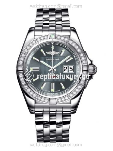 Breitling Galactic 41 Stainless Steel / Diamond / Tomcat Gray / Bracelet A49350LA.F549.366A