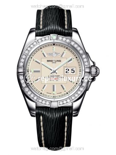 Breitling Galactic 41 Stainless Steel / Diamond / Sierra Silver / Sahara A49350LA.G699.218X