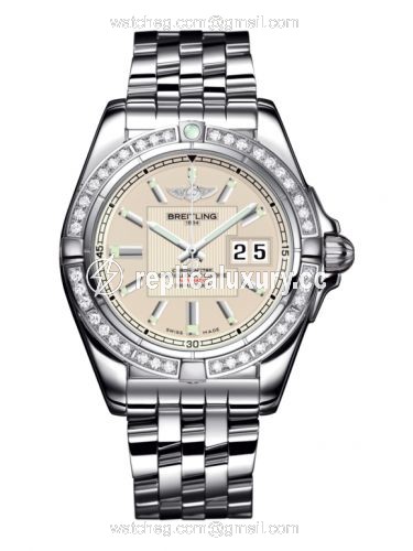 Breitling Galactic 41 Stainless Steel / Diamond / Sierra Silver / Bracelet A49350LA.G699.366A