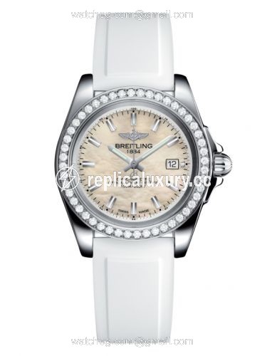 Breitling Galactic 32 Sleek Edition Stainless Steel / Diamond / Pearl / Rubber A7133053/A800/164S/A14S.1