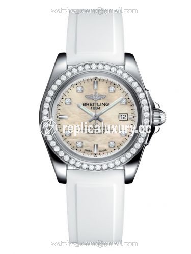 Breitling Galactic 32 Sleek Edition Stainless Steel / Diamond / Pearl Diamond / Rubber A7133053/A801/164S/A14S.1