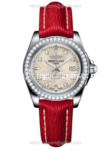Breitling Galactic 32 Sleek Edition Stainless Steel / Diamond / Pearl Diamond / Sahara A7133053/A801/209X/A14BA.1