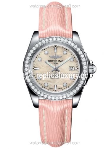 Breitling Galactic 32 Sleek Edition Stainless Steel / Diamond / Pearl Diamond / Sahara A7133053/A801/238X/A14BA.1