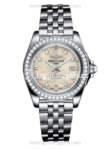 Breitling Galactic 32 Sleek Edition Stainless Steel / Diamond / Pearl Diamond / Bracelet A71330531A1A1
