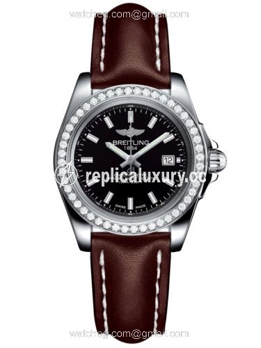 Breitling Galactic 32 Sleek Edition Stainless Steel / Diamond / Trophy Black / Calf A7133053/BF62/410X/A14BA.1