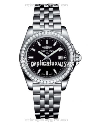 Breitling Galactic 32 Sleek Edition Stainless Steel / Diamond / Trophy Black / Bracelet A7133053/BF62/792A