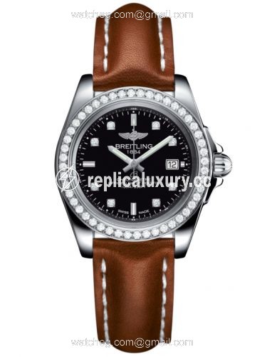 Breitling Galactic 32 Sleek Edition Stainless Steel / Diamond / Trophy Black Diamond / Calf A7133053/BF63/406X/A14BA.1