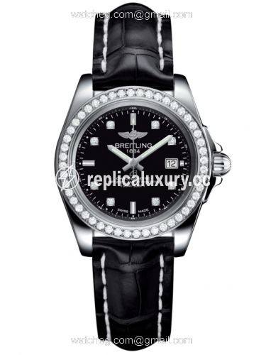 Breitling Galactic 32 Sleek Edition Stainless Steel / Diamond / Trophy Black Diamond / Croco A7133053/BF63/777P/A14BA.1