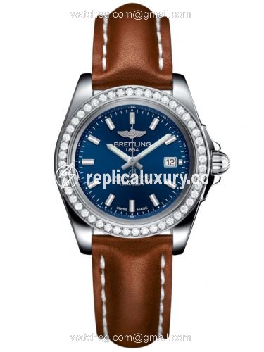 Breitling Galactic 32 Sleek Edition Stainless Steel / Diamond / Horizon Blue / Calf A7133053/C951/406X/A14BA.1