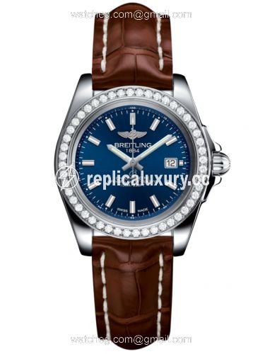 Breitling Galactic 32 Sleek Edition Stainless Steel / Diamond / Horizon Blue / Croco A7133053/C951/778P/A14BA.1