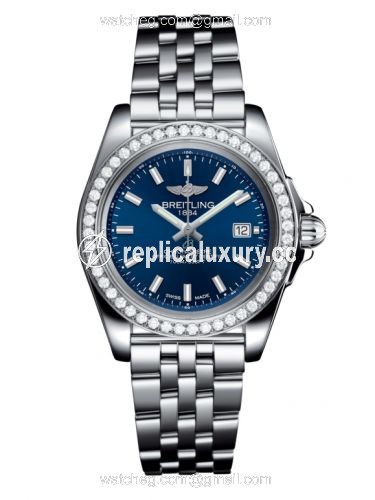 Breitling Galactic 32 Sleek Edition Stainless Steel / Diamond / Horizon Blue / Bracelet A7133053/C951/792A