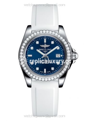 Breitling Galactic 32 Sleek Edition Stainless Steel / Diamond / Horizon Blue Diamond / Rubber A7133053/C966/164S/A14S.1