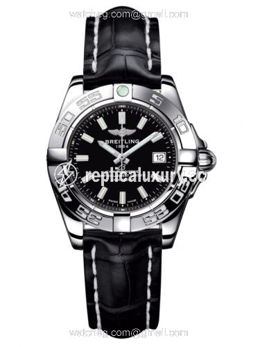 Breitling Galactic 32 Stainless Steel / Onyx Black / Croco A71356L2.BE76.777P