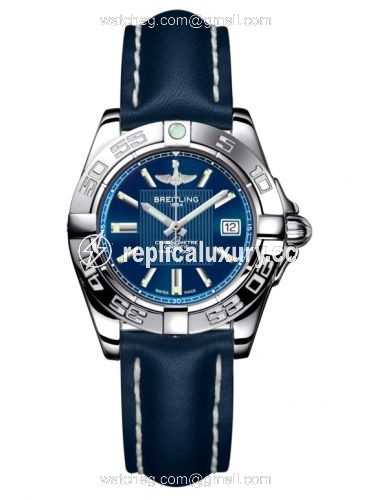 Breitling Galactic 32 Stainless Steel / Metallica Blue / Calf A71356L2.C811.116X