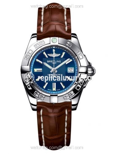 Breitling Galactic 32 Stainless Steel / Metallica Blue / Croco A71356L2.C811.778P
